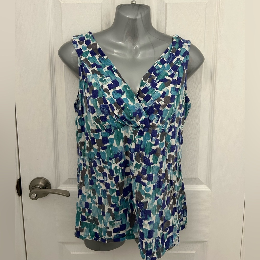 Ann Taylor Multicolor Abstract Tank Top